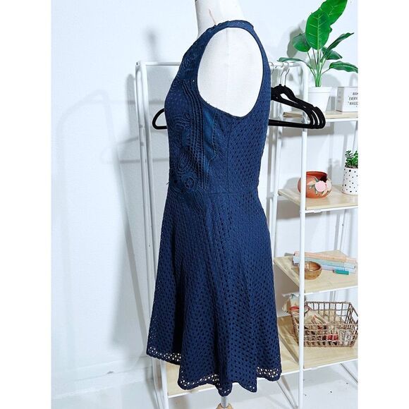 Maurices Navy Blue Eyelet Mini Dress - Picture 3 of 6